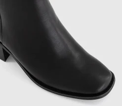 Abi Mid Heel Square Toe Block Heel Ankle Boots