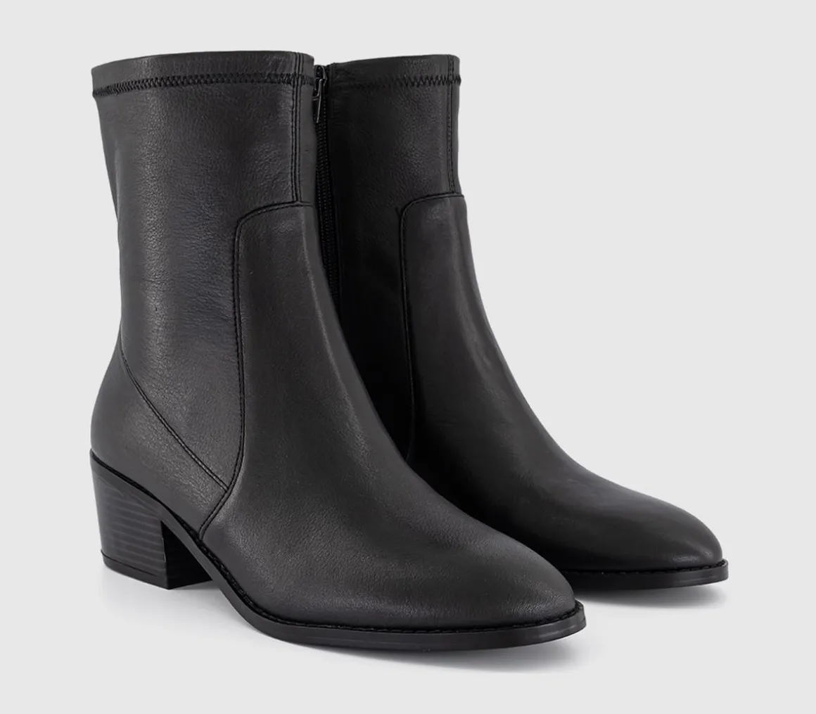 Acquire Leather Unlined Block Heel Ankle Boots