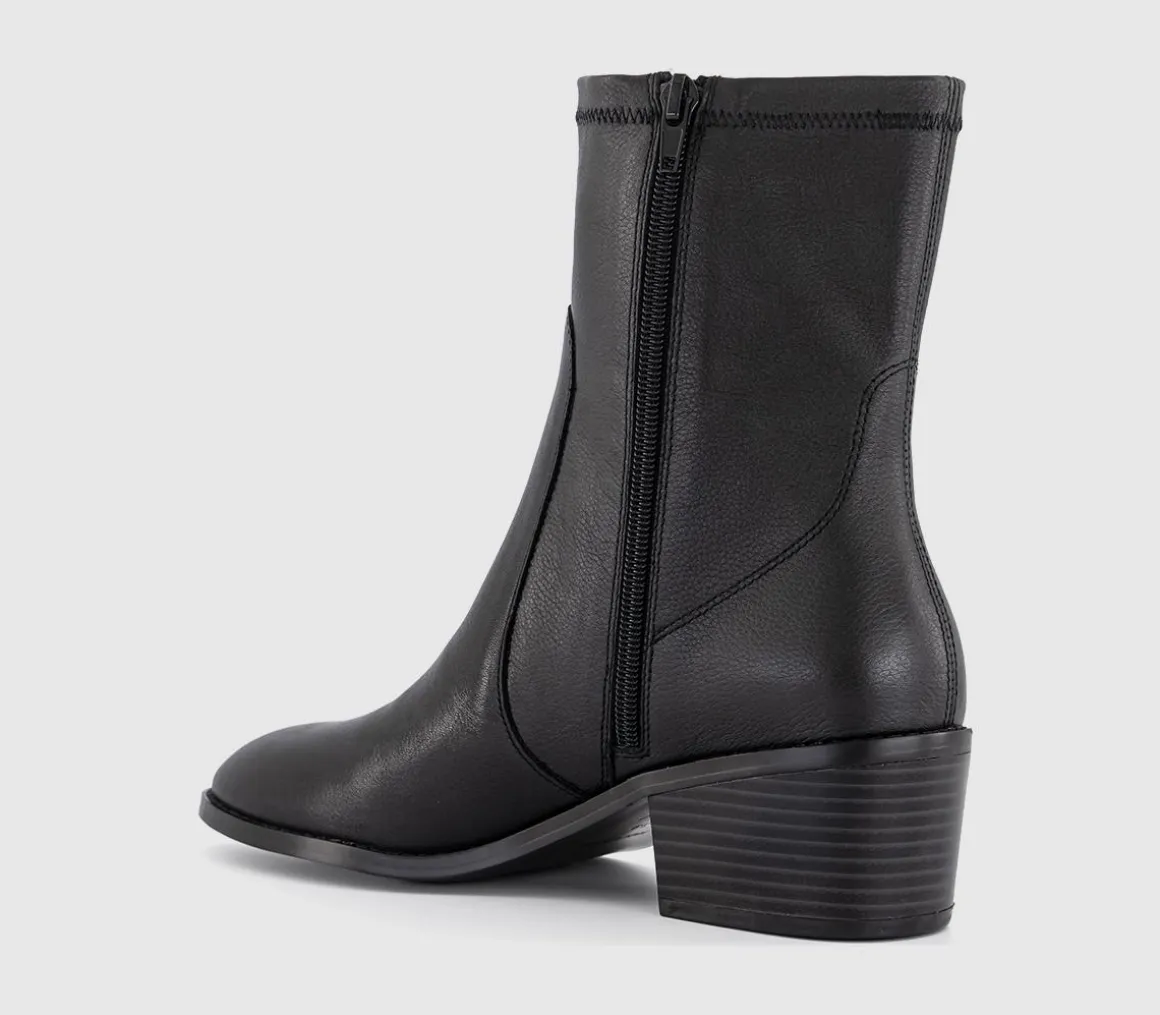 Acquire Leather Unlined Block Heel Ankle Boots