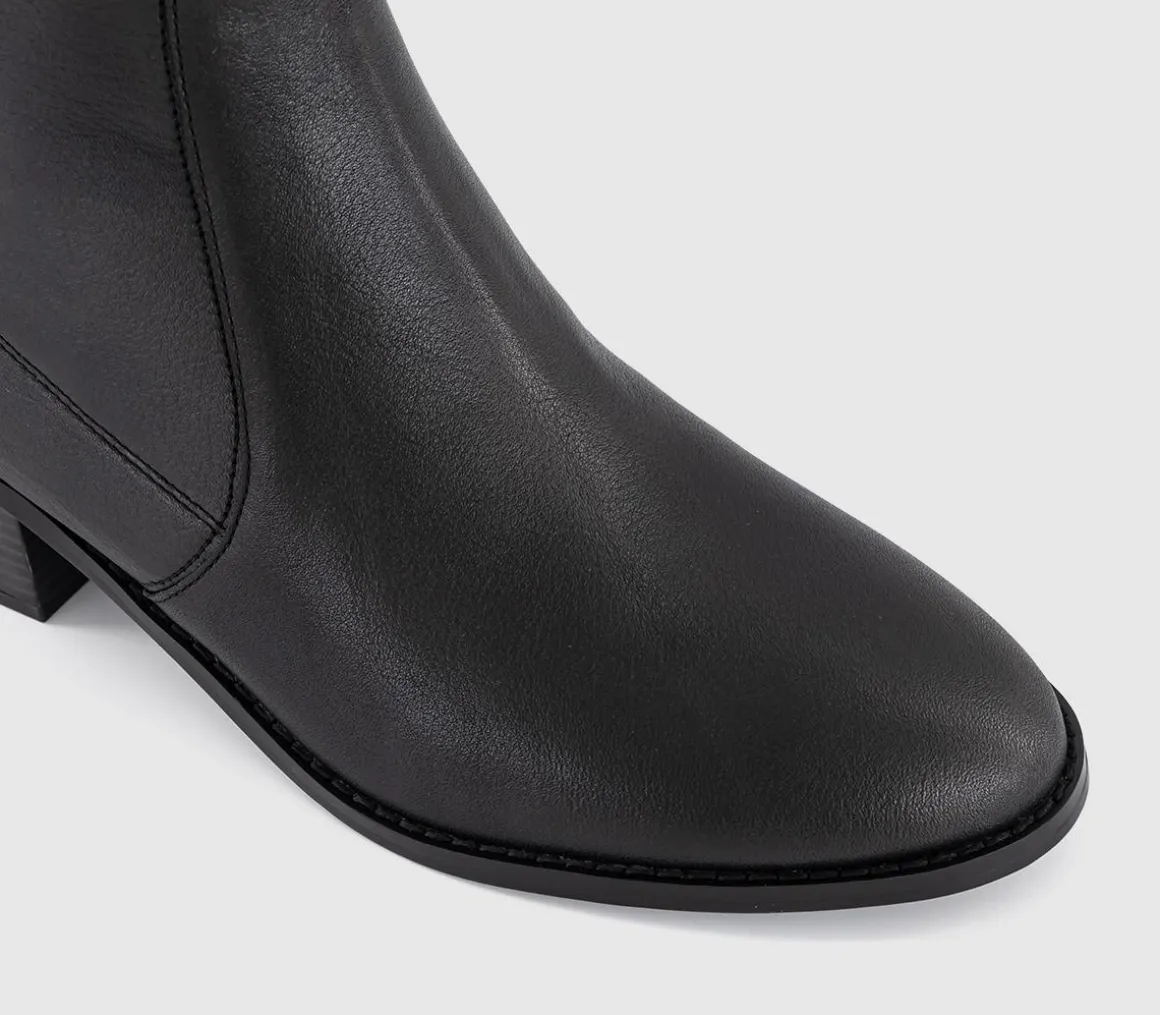 Acquire Leather Unlined Block Heel Ankle Boots