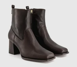 Arcadia Square Toe Block Heel Ankle Boots