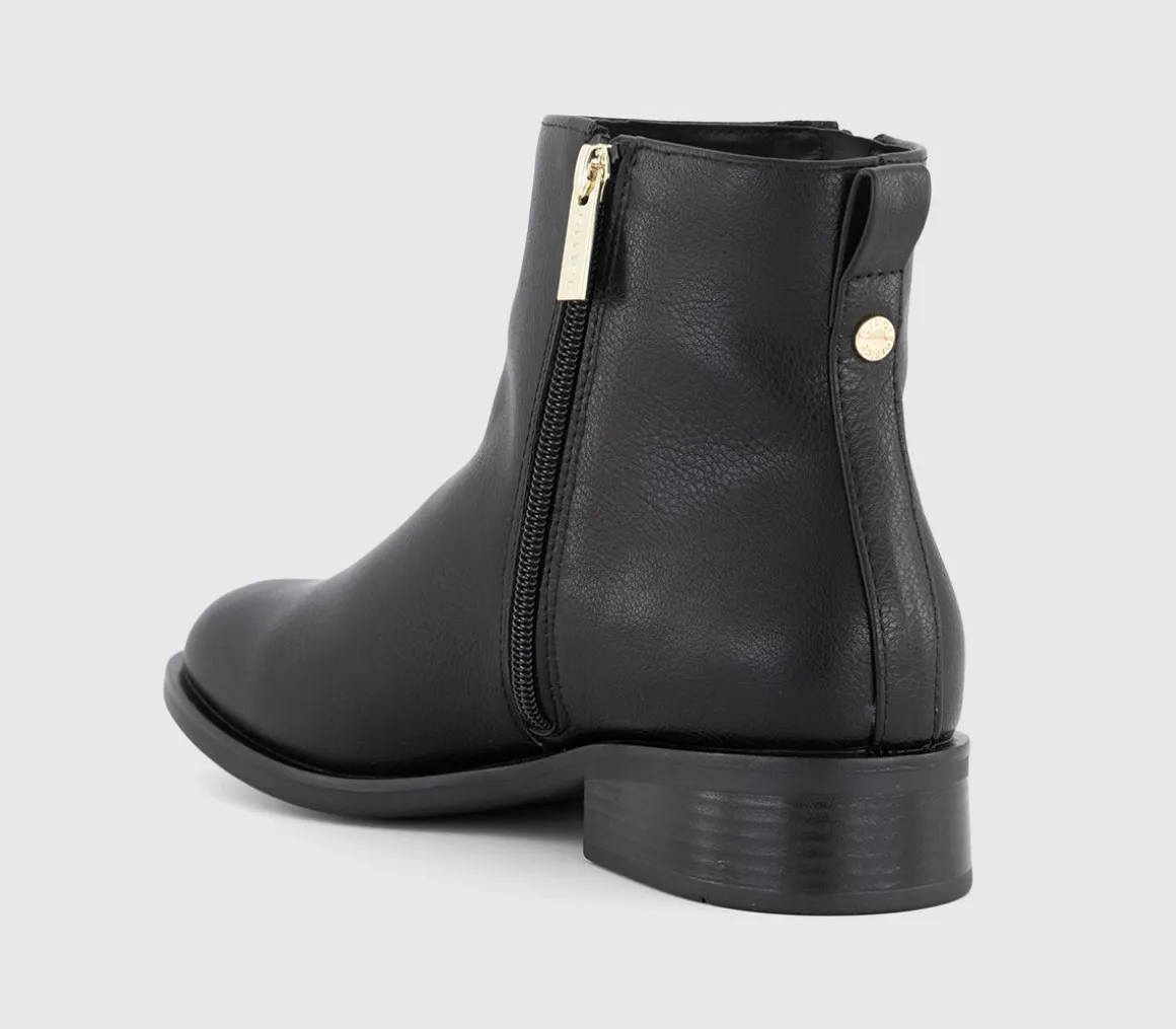 Aubrey Zip Detail Flat Ankle Boots