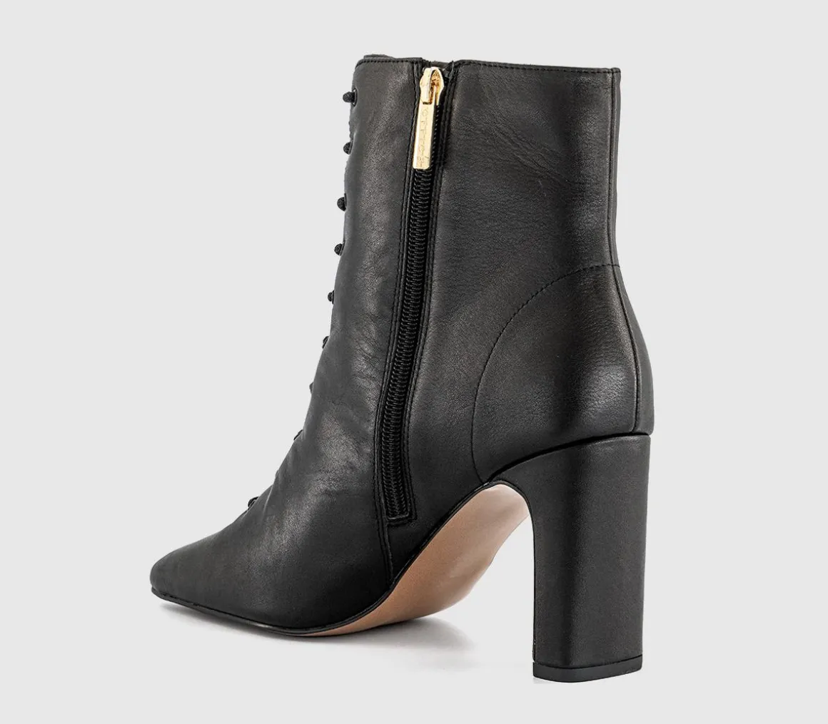 Avery Slim Heel Lace Up Ankle Boots
