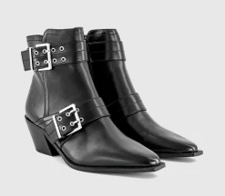 Axis Buckle heeled Ankle Boot