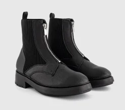 Azure Front Zip Ankle Boots
