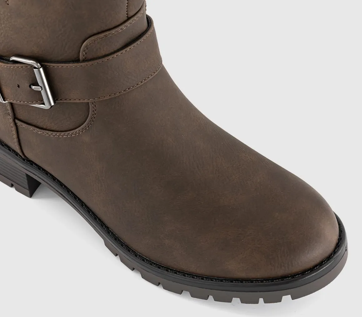 Earth Addict Iris Buckle Detail Ankle Boots