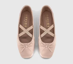 Fate Elastic Cross Strap Square Toe Ballerina Flats