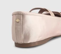 Fate Elastic Cross Strap Square Toe Ballerina Flats