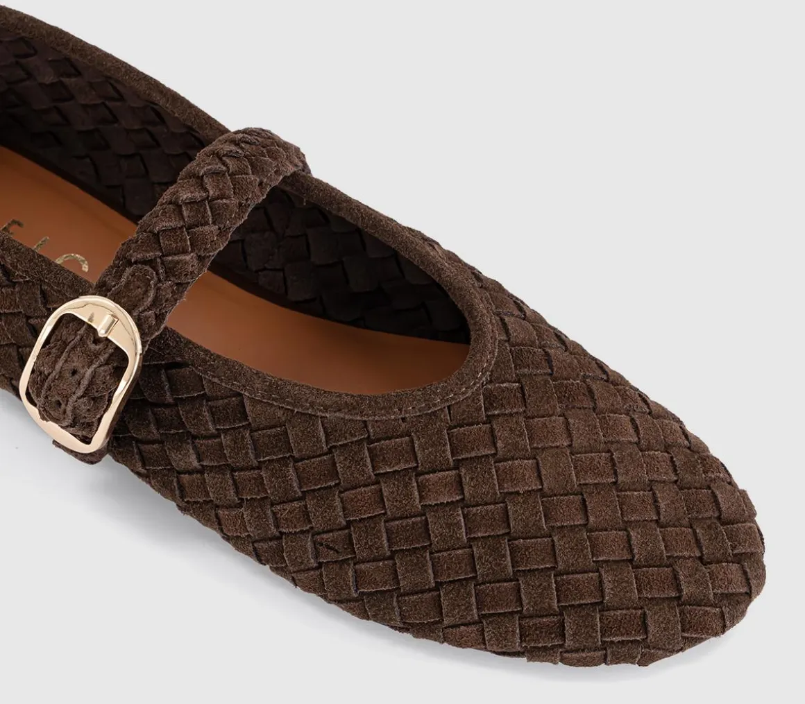 Fauna Leather Weave Mary Janes