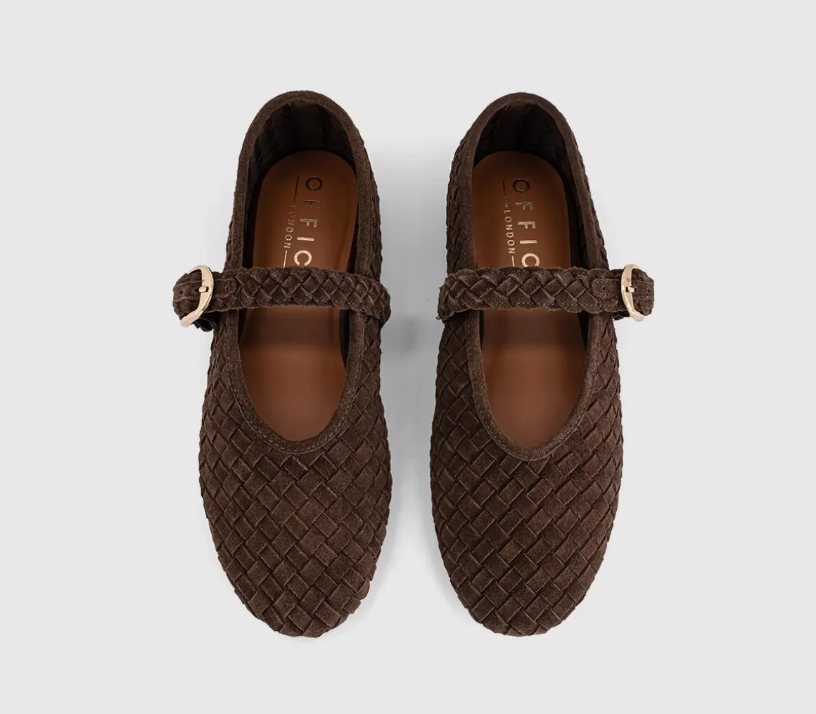 Fauna Leather Weave Mary Janes