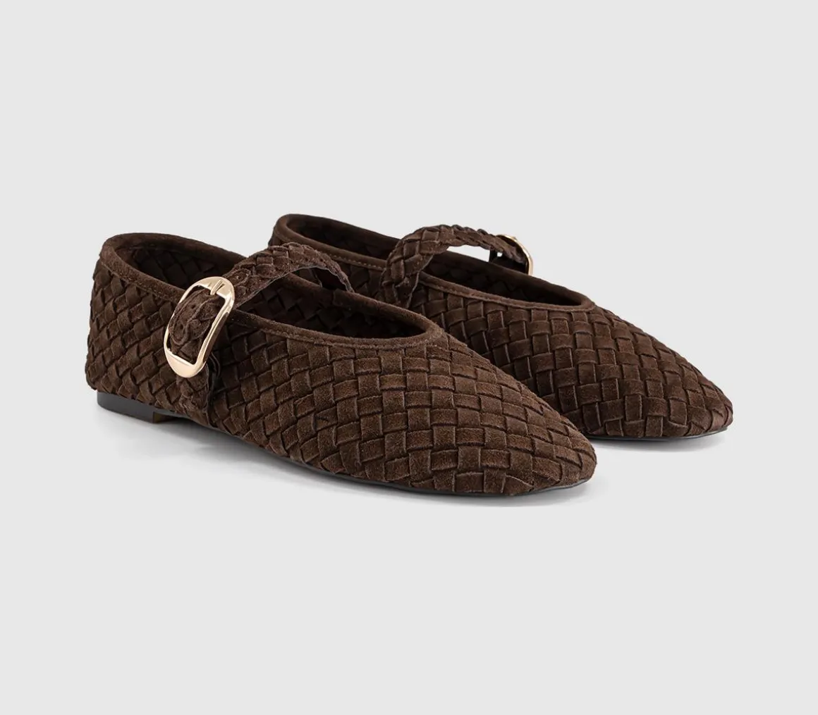 Fauna Leather Weave Mary Janes