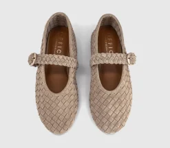 Fauna Leather Weave Mary Janes