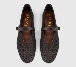 Feather Knitted Mary Jane Ballet Pumps