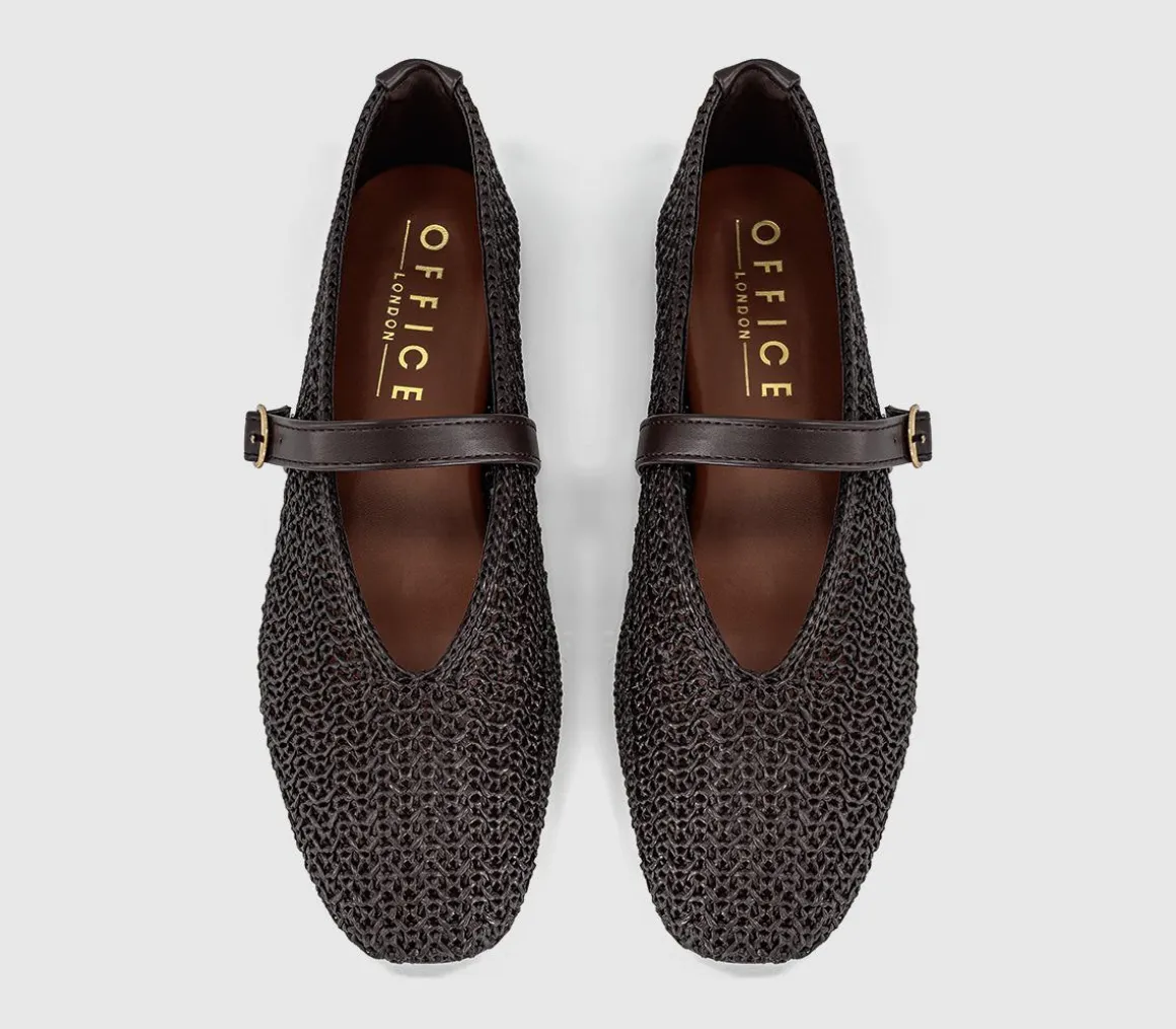 Feather Knitted Mary Jane Ballet Pumps