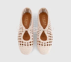 Fiore Woven Tie Up Ballerina Flats