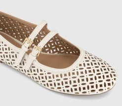 Flair Laser Cut Double Strap Mary Janes