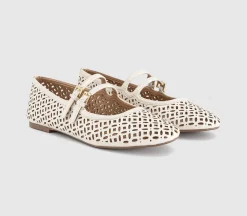 Flair Laser Cut Double Strap Mary Janes