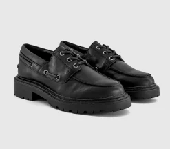 Flare Lace Up Chunky Boat Shoes