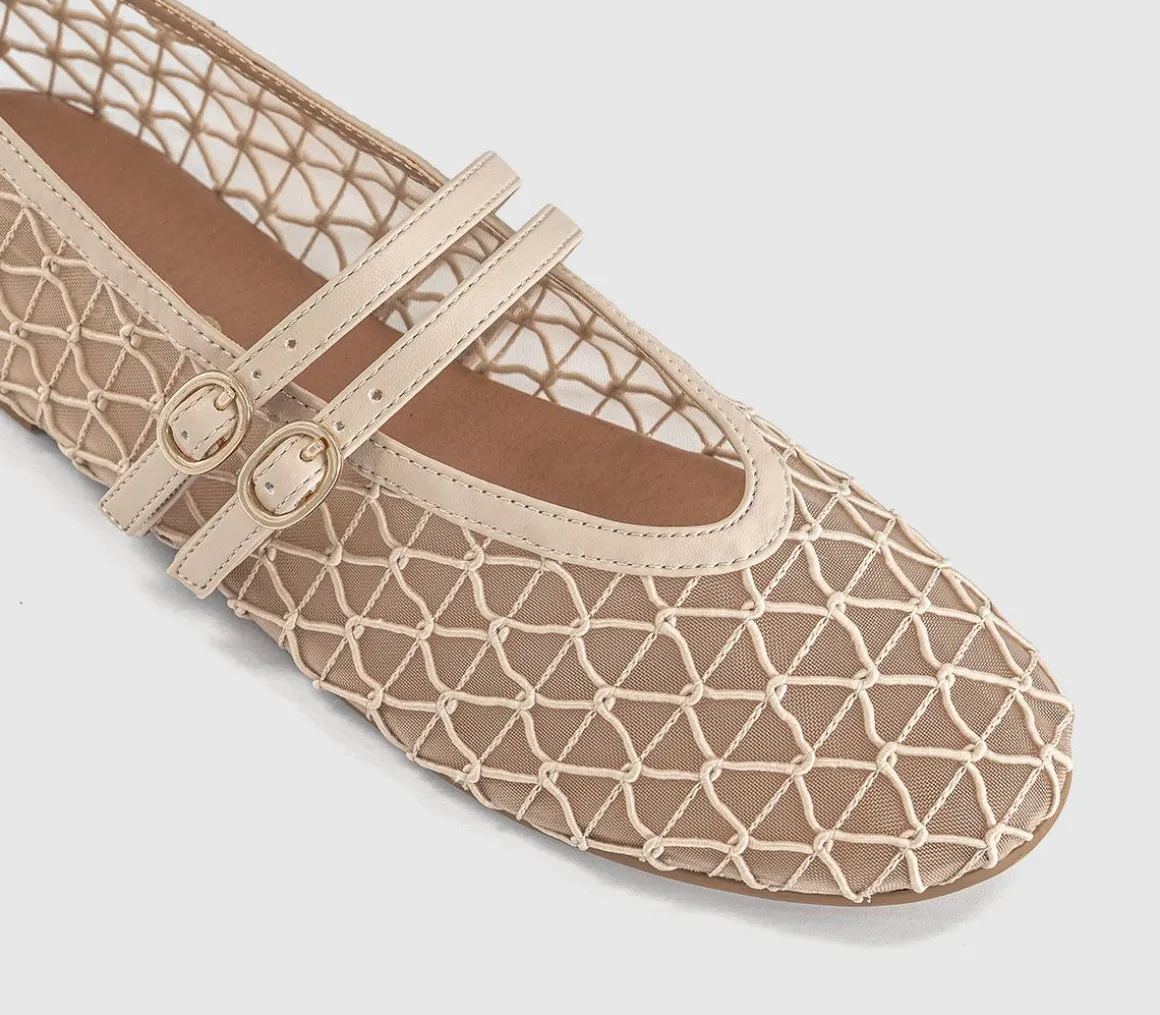 Flirting Woven Mesh Mary Jane Ballet Flats