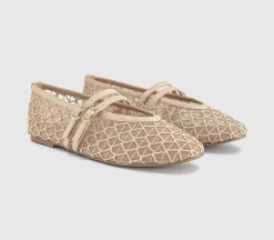 Flirting Woven Mesh Mary Jane Ballet Flats