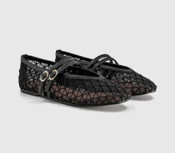 Flirting Woven Mesh Mary Jane Ballet Flats