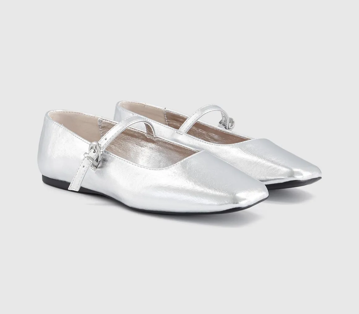 Flourish Square Toe Mary Jane Ballerina Flats
