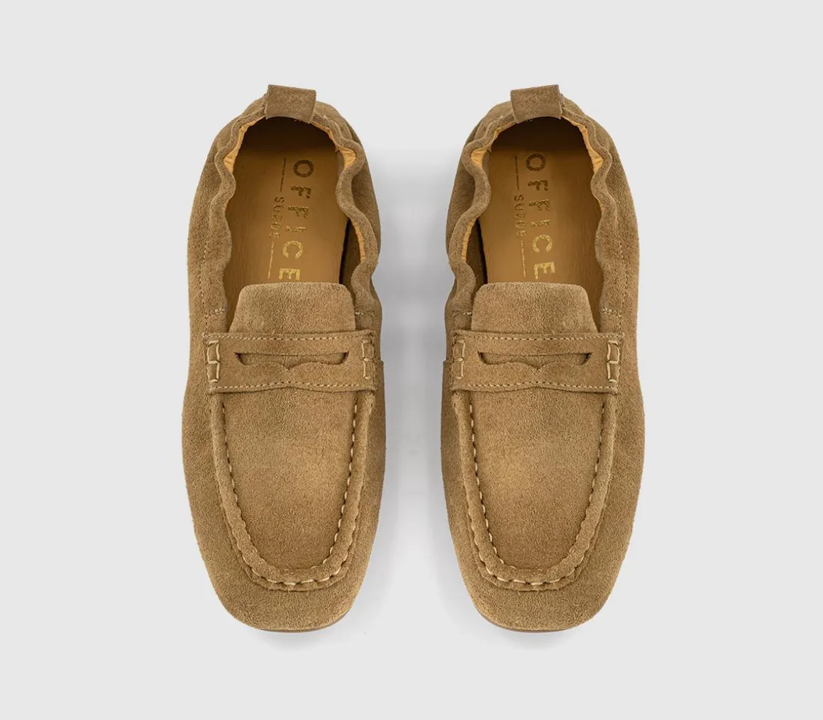 Fondant Square Toe Ruched Loafers