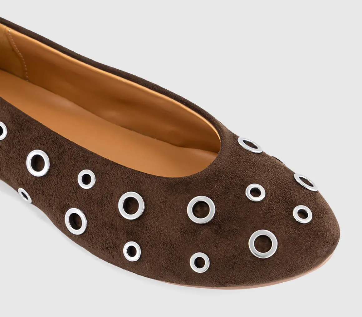 Forever Rivet Hardware Ballerina Shoes