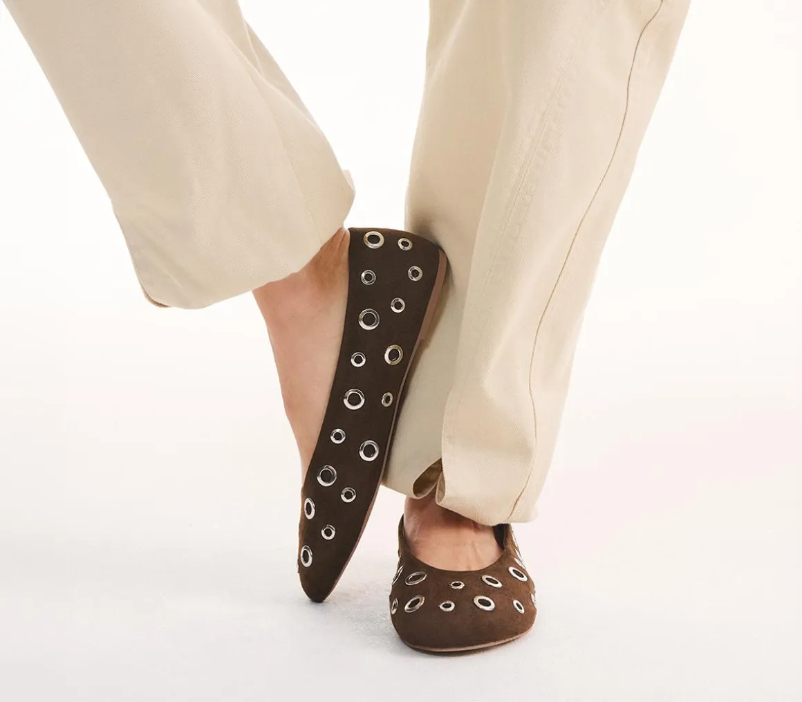 Forever Rivet Hardware Ballerina Shoes