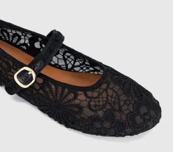 Forget Me Not Crochet Mary Jane Ballerinas
