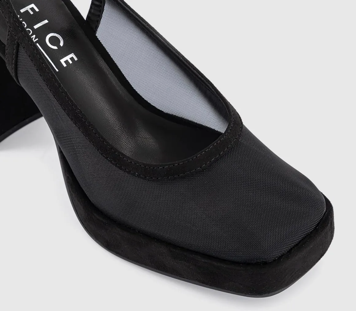 Honest Mesh Platform Slingback Heels