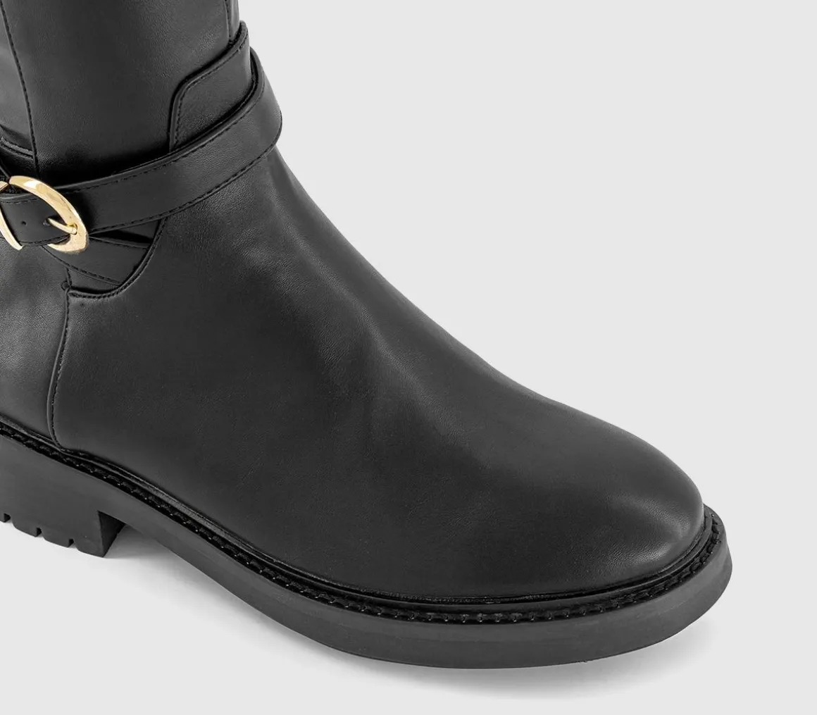 Kai Buckle Detail Knee High Rider Boots
