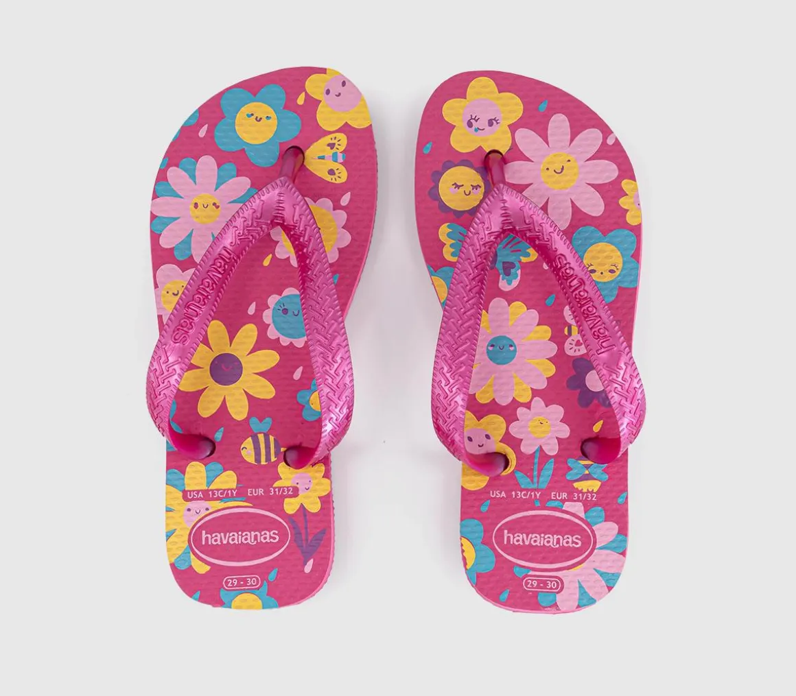 Kids Flores Flip Flops
