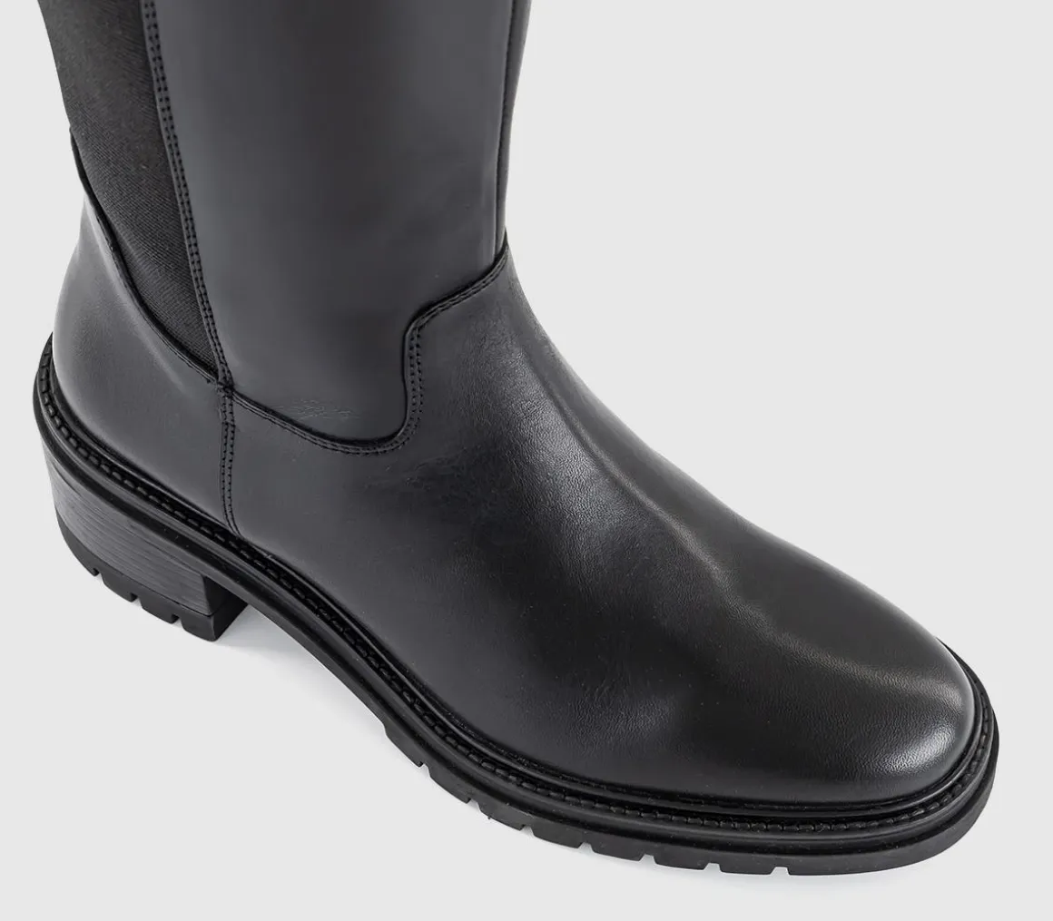 Kindred Elastic Back Cleat Sole Knee Boots