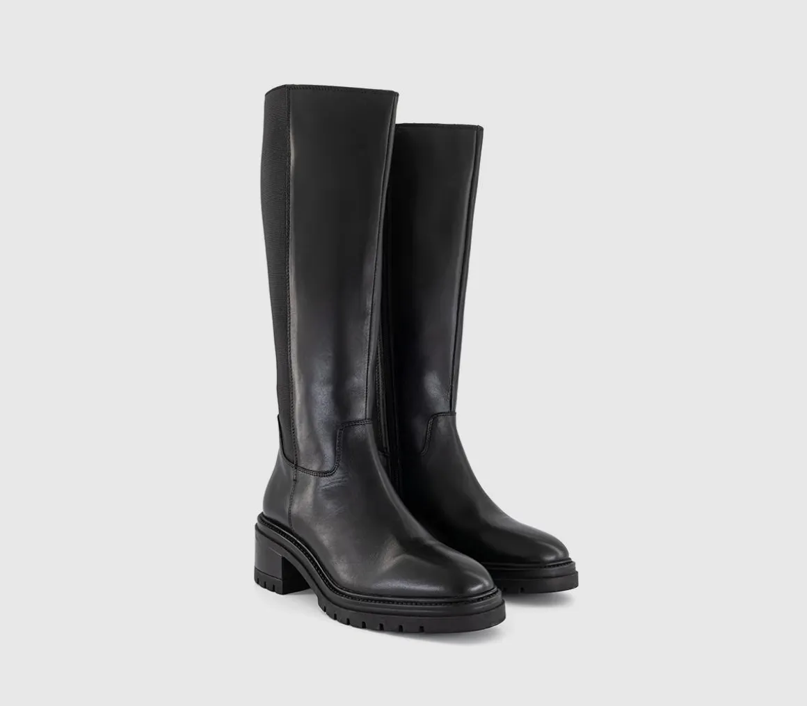 Kindred Elastic Back Cleat Sole Knee Boots