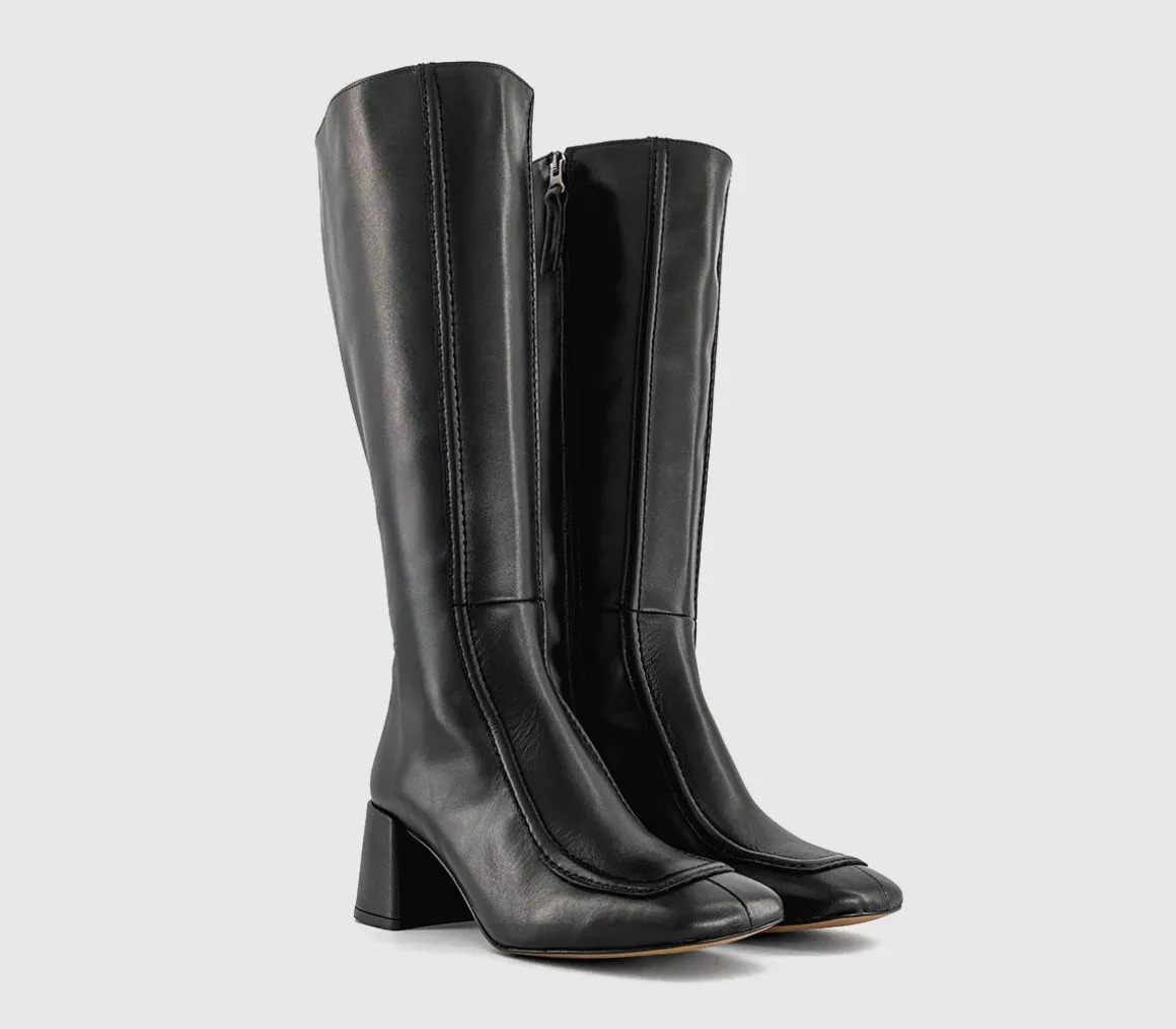 Kiri Apron Seam Detail Knee High Boots