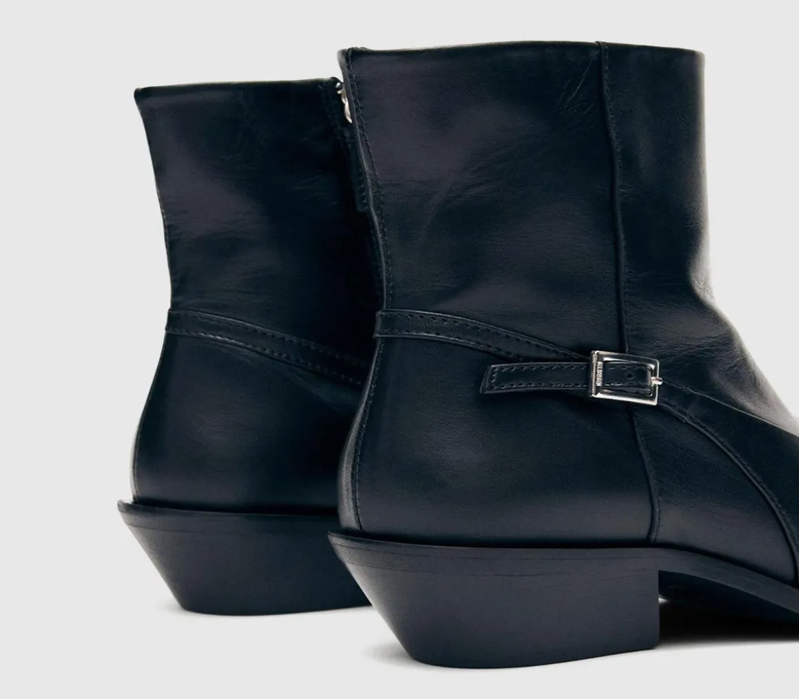 Lizzie Black Buckle Boots