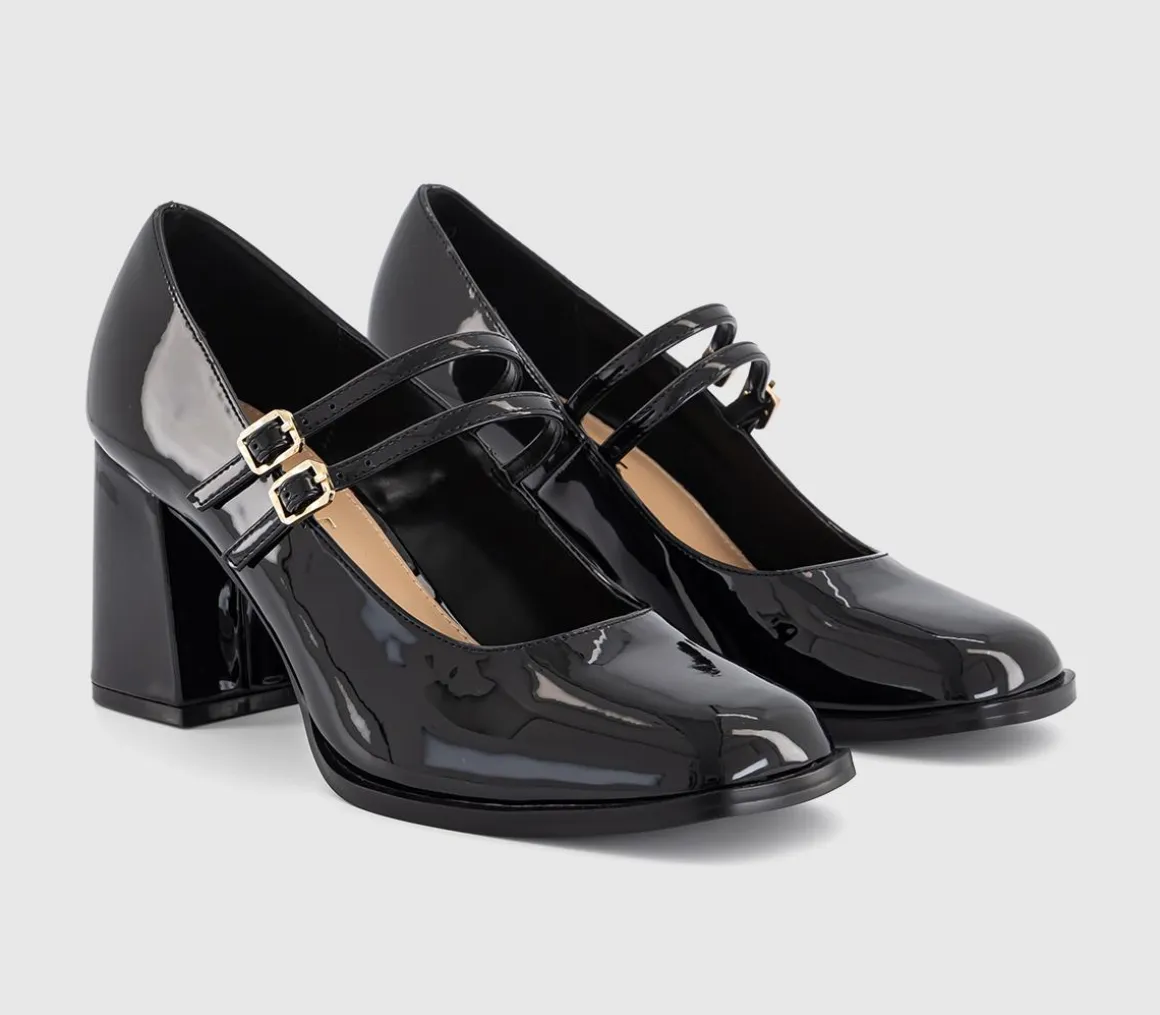 Manhattan Double Strap Heeled Mary Janes