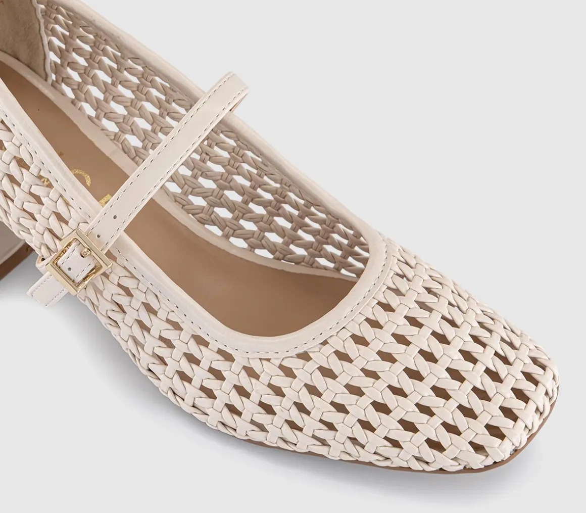 Mara Basket Weave Heeled Mary Janes