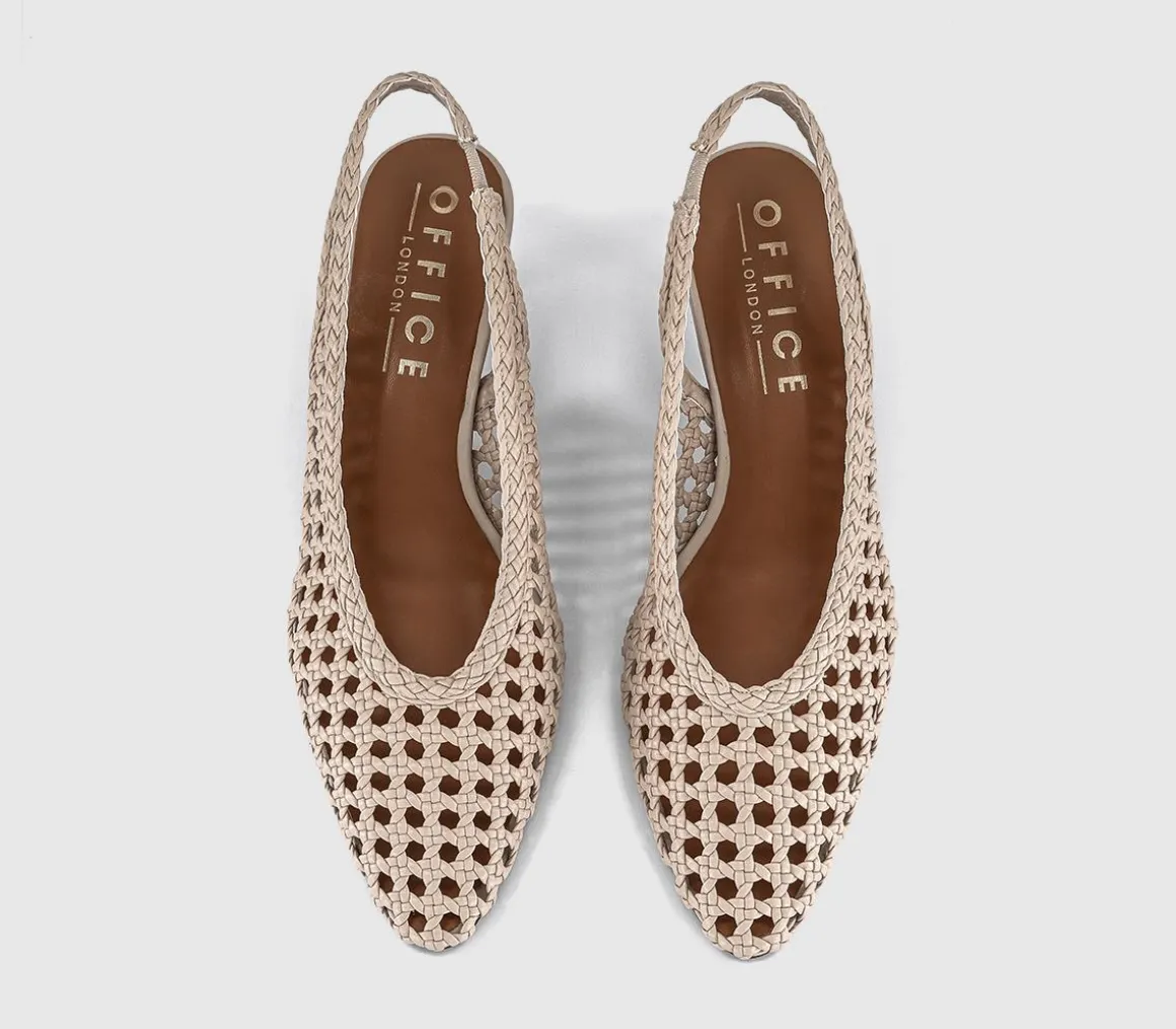 Marais Basket Weave Slingback Court Heels