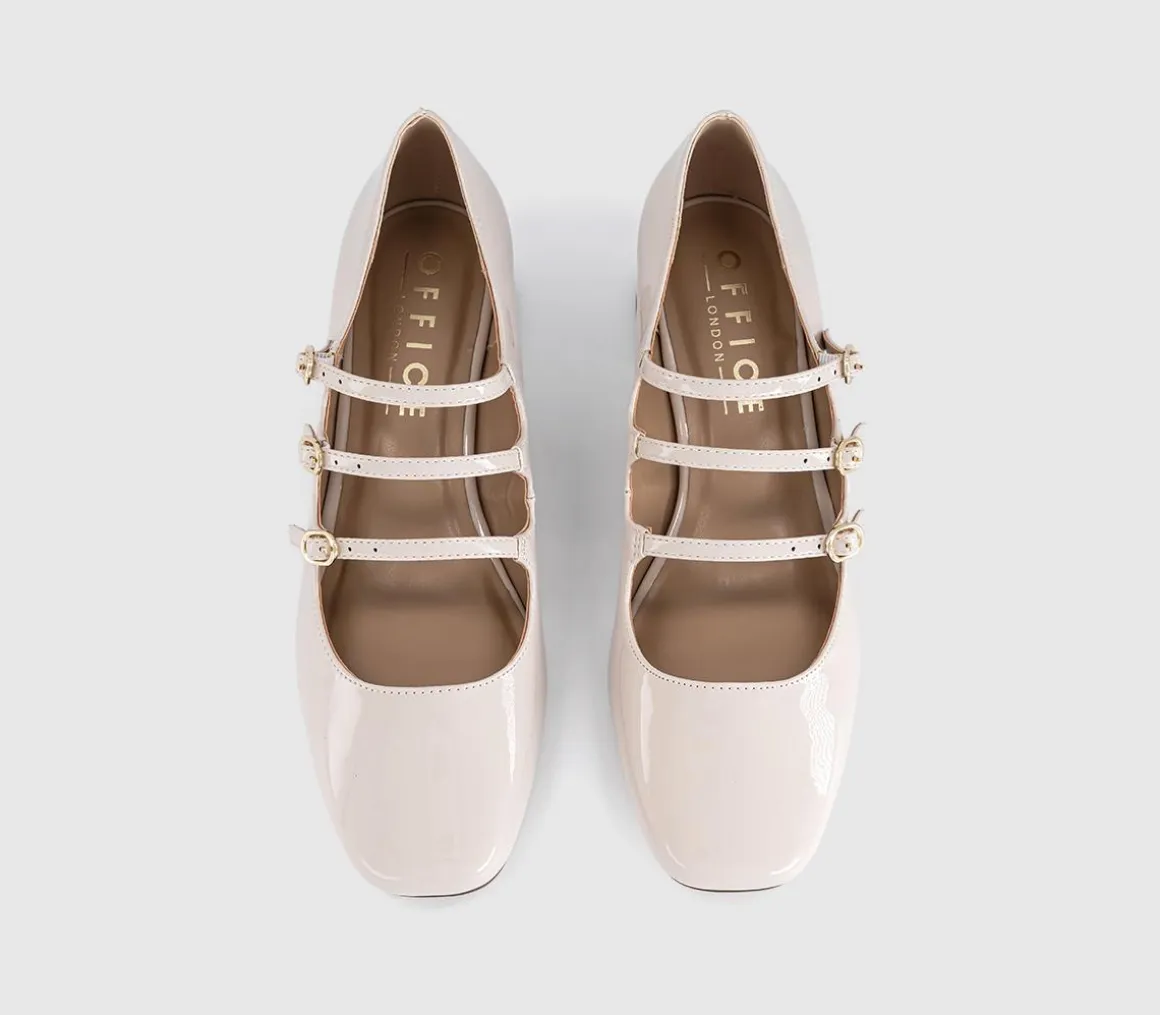 Marcie Triple Strap Heeled Mary Janes