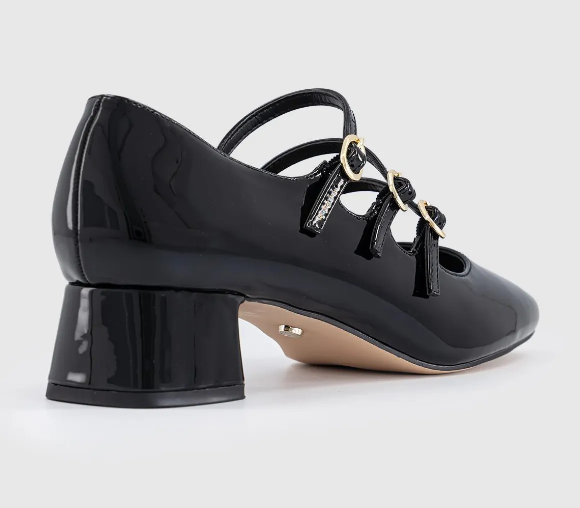 Marcie Triple Strap Heeled Mary Janes