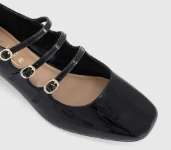 Marcie Triple Strap Heeled Mary Janes