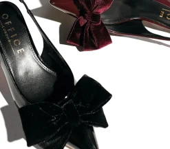 Marilyn Velvet Bow Slingback Court Heels