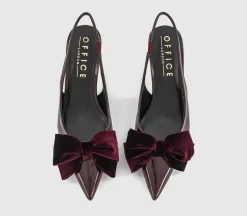 Marilyn Velvet Bow Slingback Court Heels