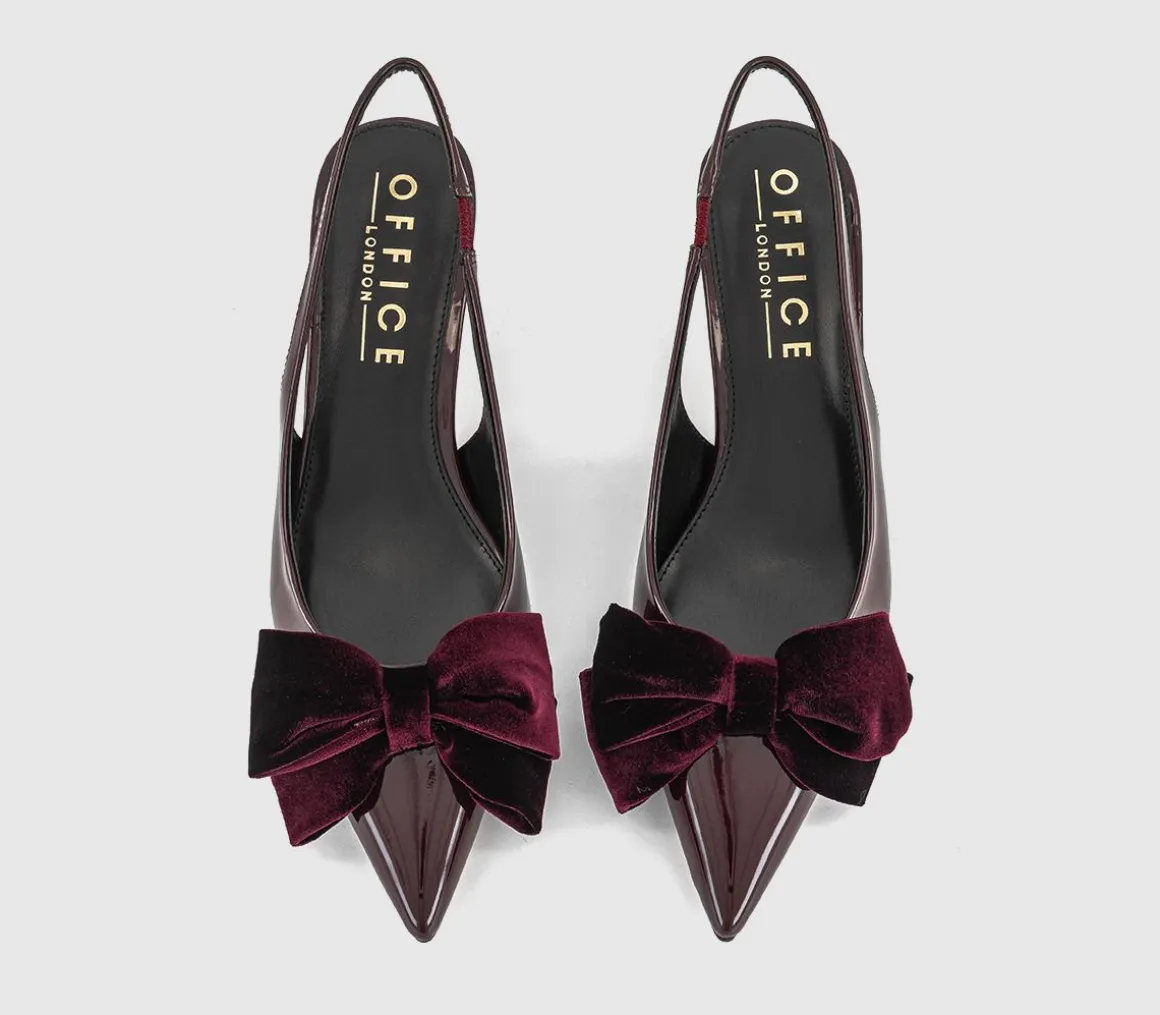 Marilyn Velvet Bow Slingback Court Heels