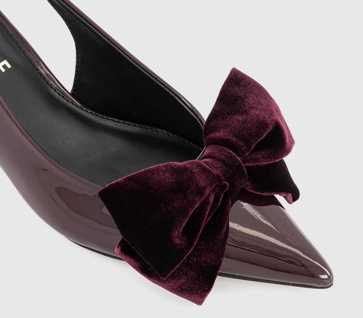 Marilyn Velvet Bow Slingback Court Heels