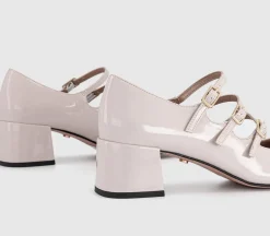 Marvellous Triple Stap Mary Jane Block Heels