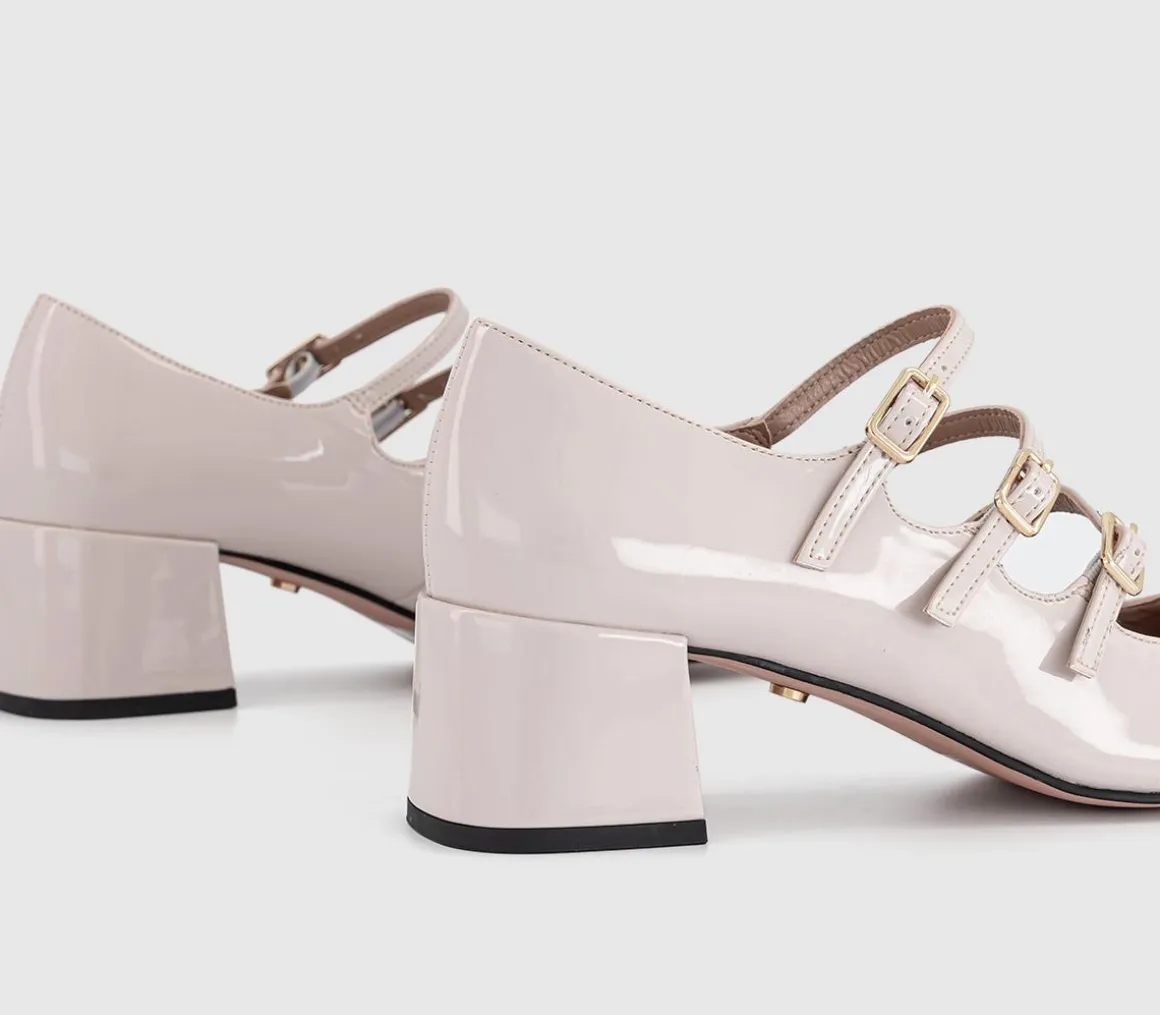 Marvellous Triple Stap Mary Jane Block Heels