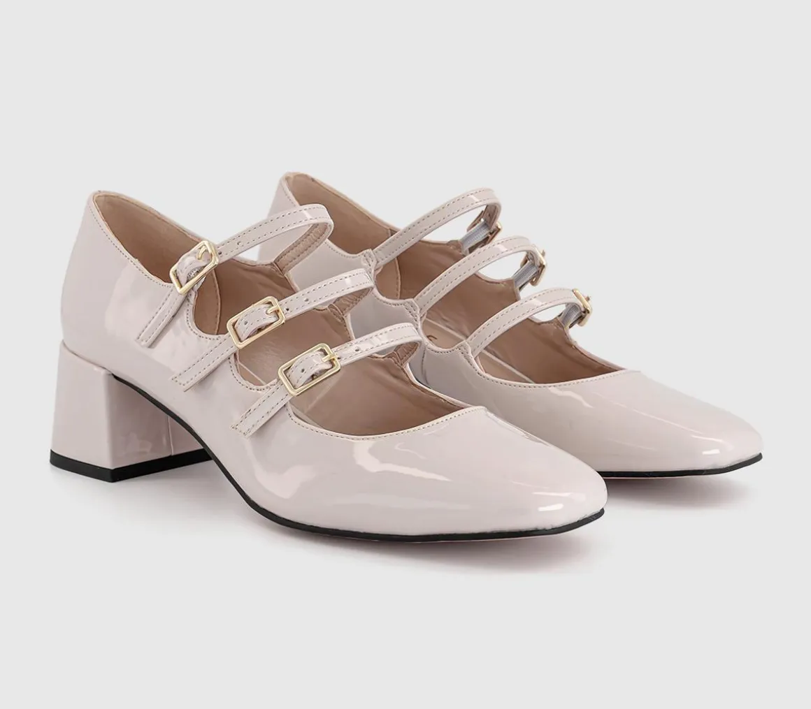 Marvellous Triple Stap Mary Jane Block Heels